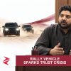 AI-generated editorial illustration: Conceptual editorial illustration for Rally Vehicle Sparks Trust Crisis. Not a documentary photograph.