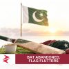 AI-generated editorial illustration: Conceptual editorial illustration for Bat Abandoned, Flag Flutters. Not a documentary photograph.
